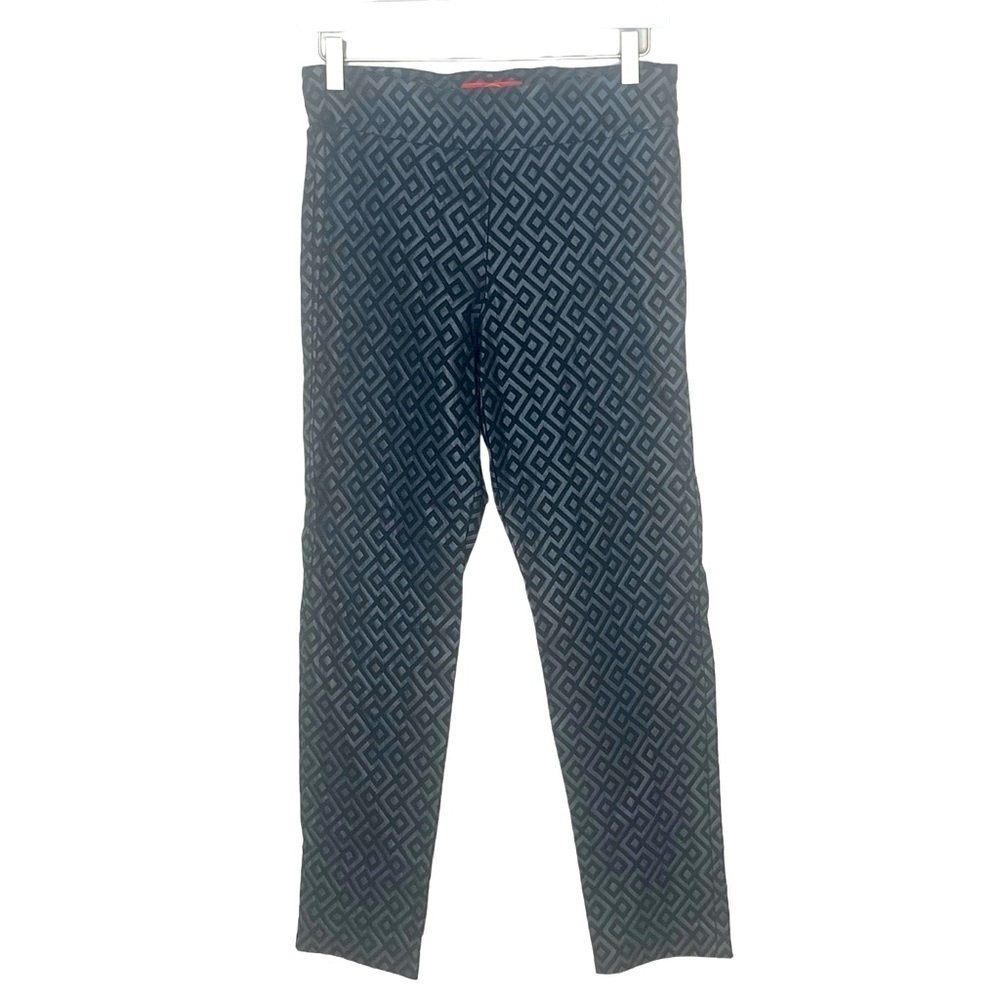 KRAZY LARRY Blk/Gry‎ Geometric Pull On Pants